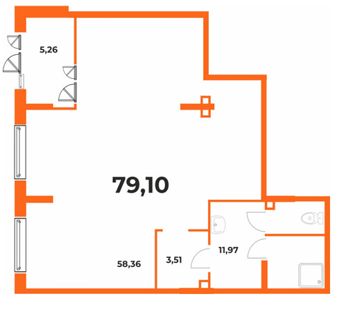 План помещения 79,1 м²