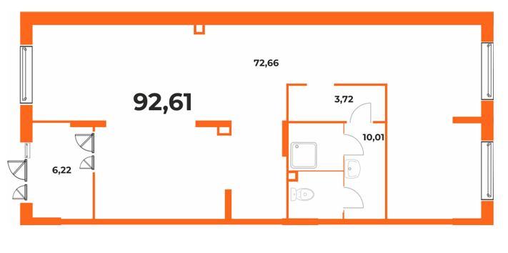 План помещения 92,61 м²
