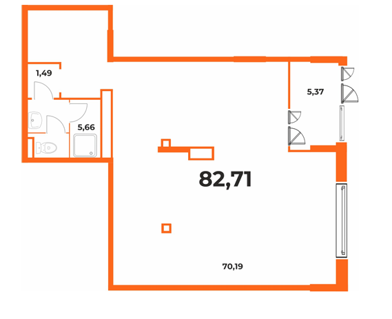 План помещения 82,71 м²