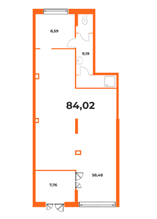 План помещения 84,02 м²